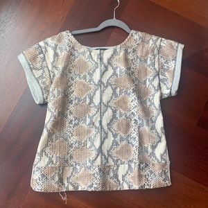 Womens faux leather shirt sleeve top